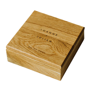 hot sale hand made oak wood gift storage single covered lid usb package wooden gift box