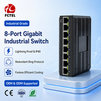 Switch Ethernet industriel non géré 8 ports Gigabit sur rail DIN RJ45 10/100/1000M pour réseaux de sécurité
