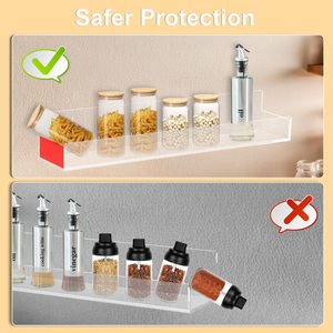 Lot de 2 supports pliables en acrylique transparent de 15 pouces pour gâteaux, <span class=keywords><strong>organisateur</strong></span> de rangement de comptoir pour <span class=keywords><strong>épices</strong></span> de cuisine - Product Image 5
