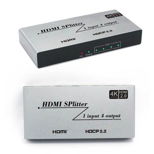 Original OEM Factory 1 in 4 OUT HDMI 2.0 Splitter 1X4 HD 1080P 3D 4KX2K UHD Switch HDMI Splitter 4port for PC HDTV BOX PS3 DVD