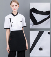 100% Polyester Restaurant cuisine restauration cuisinier veste hôtel serveur serveuse café uniformes cuisine Chef vêtements de travail chemise