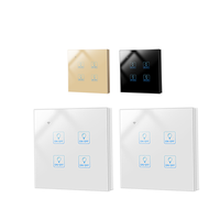 Panneau tactile intelligent Wifi Zigbee pour rideaux, télécommande en verre, interrupteur d'éclairage unipolaire 10A pour maison connectée Smart Life, compatible Google et Alexa