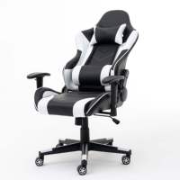 Sillas de Computadora Estilo Racing, Altura Ajustable, Asiento Giratorio Reclinable, Silla Ergonómica para Juegos de PC