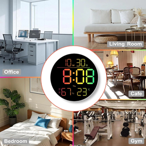 <span class=keywords><strong>Horloge</strong></span> murale intelligente à grand écran LED <span class=keywords><strong>numérique</strong></span> avec affichage de la <span class=keywords><strong>date</strong></span>, veilleuse néon, nouveau <span class=keywords><strong>calendrier</strong></span>, éclairage surround - Product Image 6