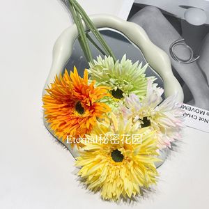 Flores Artificiales de Gerbera Secret Garden, Margaritas de Seda de Tallo Único, Realistas, para Decoración de Bodas y Hogar - Product Image 1