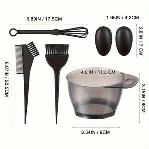 Juego de 5 Herramientas para Teñir el Cabello, Cepillo para Tinte, Peine para Tinte, Agitador, Tazón para Tinte, Herramientas de Peluquería - Product Image 6