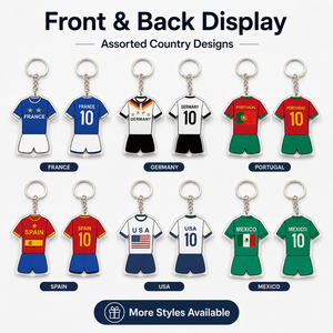 Porte-clés acrylique personnalisé maillot de football 2026 double face équipe nationale, cadeau souvenir, vente en gros OEM - Product Image 2
