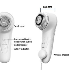 แปรงล้างหน้าโซนิคแบบไร้สายกันน้ำ ชุดแปรงทำความสะอาดผิวหน้าแบบโฟม ขายส่ง - Product Image 2
