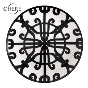 Assiette à salade en céramique noire, assiette à dîner en porcelaine faite à la main, <span class=keywords><strong>vaisselle</strong></span> ronde de mariage, ensemble de dîner d'hôtel - Product Image 2