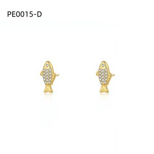 ต่างหูแฟชั่นเซอร์โคเนียสตั๊ด PE0015 สำหรับผู้หญิงเครื่องประดับคุณภาพสูง - Product Image 2