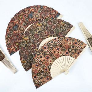 New Arrival Custom Vintage Bark Wooden <b>Folding</b> Hand Fans for Wall Hanging Decoration - Product Image 1