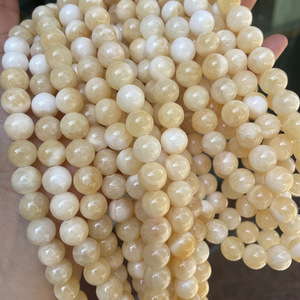 Polished Yellow Color Processed Round <strong>Jade</strong> Loose Beads for Making Necklace Bracelet 4-14mm <strong>Stone</strong> for Jewelry Making - Product Image 4