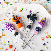 Safran Halloween acier inoxydable aiguille Scribe outil plastique Silicone perles pour décorer les biscuits au sucre glaçage gâteaux Fondant