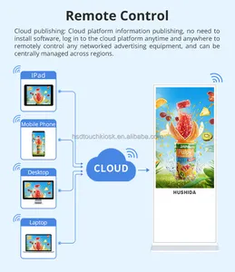 Display per segnaletica digitale interattivo da 55 pollici autoportante Totem schermo Full Hd Touch Screen per chiosco digitale 1080P