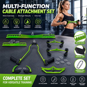 Fábrica al por mayor gimnasio en casa 8 PCS accesorios de Fitness ajustable Lat Pull Down Cable accesorios Mag Grip - Product Image 3