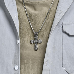 Collier pendentif en acier inoxydable <span class=keywords><strong>de</strong></span> haute qualité, <span class=keywords><strong>croix</strong></span> chrétienne, crucifixion <span class=keywords><strong>de</strong></span> Jésus, orthodoxe, bijoux <span class=keywords><strong>de</strong></span> mode pour hommes, vente en gros 2026 - Product Image 3