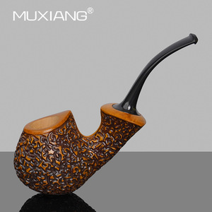 Muxiang Handmade Briarwood Smoking Pipe Bent Type Tobacco Pipe For Men - Product Image 4