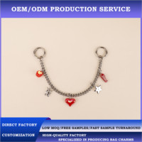 Chaîne porte-clés croix argentée avec logo personnalisé, vente en gros, style punk gothique, rallonge de sangle de sac, pendentif de sac à main alternatif, faible MOQ, direct usine