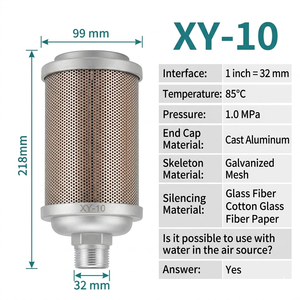 Élément filtrant silencieux de haute qualité XY-100 pour sécheur d'air déshydratant, pompe pneumatique à diaphragme, compresseur d'air - Prix de gros - Product Image 2