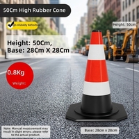 Tige de connexion télescopique en caoutchouc PVC pour cône de signalisation routière, réfléchissante rouge et blanche, pour avertissement de sécurité routière, montage au sol, sans son