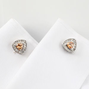 Gemelos de camisa con diamantes de imitación para hombre, accesorios de lujo de alta calidad con zirconia champán - Product Image 4