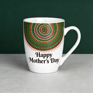 Taza de Cerámica Personalizada con Diseño de Puntos para el Día de la Madre - Taza de Café Blanca de 12 oz con Diseño de Mandala Colorido, Regalo Personalizado para Mamá - Product Image 2