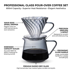 Kingze - Juego de Herramientas Personalizadas para Barista, Gotero de <span class=keywords><strong>Café</strong></span> de 600 ml, Servidor de Espresso de Vidrio de Borosilicato, Cafetera de Goteo, Todo Incluido - Product Image 2