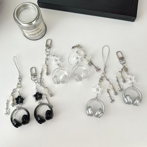 Chaîne de téléphone en perles en forme d'écouteurs de musique style Ins, pendentif personnalisé pour sac à dos, porte-clés note de musique, esthétique créative - Product Image 2