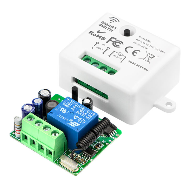 Tuya Alexa Google Home Compatible Smart Switch 10A/16A Relay Module Wireless Bluetooth Wall Switch Remote Control Smart Life App