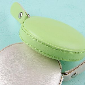 Ý tưởng quà tặng tùy chỉnh vòng tròn vuông xách tay thợ may PU da <span class=keywords><strong>mini</strong></span> Băng biện pháp với logo nhà máy bán buôn khuyến mại mặt Hàng quà tặng - Product Image 5