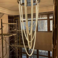 Décoration d'intérieur haut plafond lampe suspendue lustre en cristal villa escalier lustre suspension lustre led personnalisé