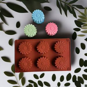 Decoration <b>Tools</b> 6 Holes Sunflower Flower Shaped New Year Soap Baking <b>Crafts</b> Cake Mould Silicone Mold for Resin Casting - Product Image 2