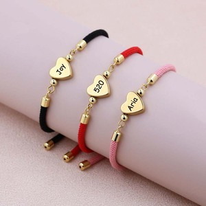 Wholesale Custom Adjustable Double Twist <b>Rope</b> <b>Bracelet</b> in Bulk With Stainless Steel Charms Flexible Clasp Cord Jewelry Gift - Product Image 1