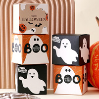 Nouvelle Arrivée Boîte Cadeau Thème Halloween Fantôme & Citrouille Mignons de Dessin Animé, Emballage Réutilisable pour Bonbons et Biscuits, Boîte Vide en Gros