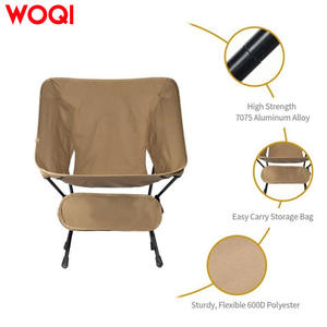 Chaise de camping légère Woqi, chaise pliante portable, chaise lune couleur kaki foncé, chaise de plage pour usage extérieur - Product Image 2