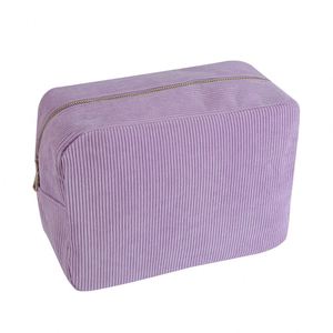 Pochette de rangement pour maquillage pour femme, personnalisée, couleur bonbon, en velours côtelé écologique, avec fermeture éclair, portable, pour le voyage et le rangement - Product Image 2