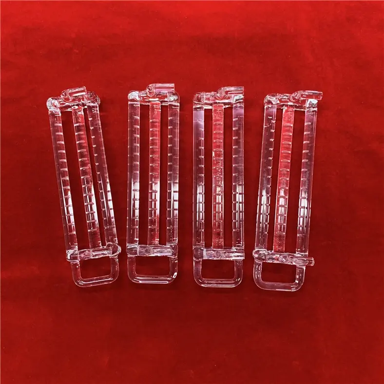 High temperature resistance Clear fused silica wafer carrier quartz glass boat