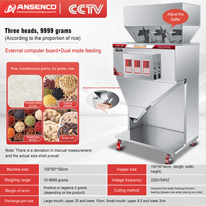 Machine de remplissage électrique entièrement automatique à grande capacité pour sacs en plastique, haute productivité pour granulés, poudres, noix, riz - Product Image 6