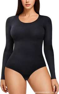 European and American Tube Top Shaping Belly Shaping Long Sleeve Large Size One-piece Seamless Breast Support Fit <b>Bodyshape</b> - Product Image 5