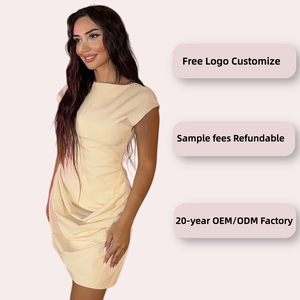 <span class=keywords><strong>Robe</strong></span> Courte <span class=keywords><strong>Moulante</strong></span> Froncée pour <span class=keywords><strong>Femme</strong></span>, Sexy, Col Rond, Sans Manches, Simple, Mini-<span class=keywords><strong>Robe</strong></span> pour Silhouettes Courbes, Robes Personnalisées 2026, Fabricant de Robes pour Femmes - Product Image 2