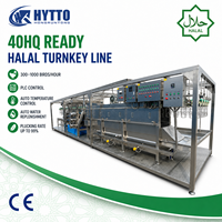 Chaîne de production d'abattage de volailles Halal Plug & Run pour abattoir, équipement d'abattage de poulets en conteneur