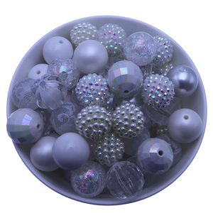 Cuentas Acrílicas Redondas Gruesas de Color Blanco Transparente de 20 mm, 100 Piezas, 8 y 10 Estilos para Hacer Pulseras y Collares - Product Image 2
