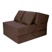 Canapé-lit pliable confortable en tissu rembourré avec tête de lit/coussins pour salon, hôtel, chambre à coucher