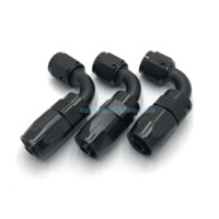 Pasokan Pabrik Aluminium AN4 AN6 AN8 AN10 AN12 AN16 Lurus 45 90 180 Derajat Selang Putar Ujung Pas Bahan Bakar Minyak Gas Selang Adaptor