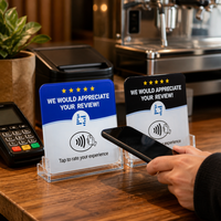 Étiquette RFID en acrylique personnalisée, étanche, avec puce NTAG213, 13,56 MHz, mini-étiquette NFC pour les commentaires Google Shop et le contrôle d'accès