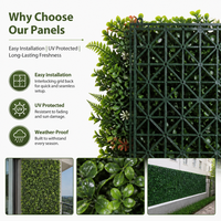 Panneau mural végétal artificiel en feuilles et fleurs mélangées, assortiment en gros, pour projets commerciaux, aménagement paysager, magasins, intérieur et décors de maison