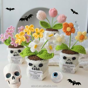 Planta Artificial en Maceta, Muñeca de Algodón Tejida a Mano, Planta de Ganchillo Hecha a Mano para Halloween - Product Image 2