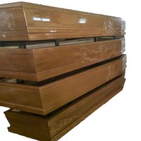 Fabricant d'usine Fournitures de maison funéraire Boîte funéraire marron Boîte en bois Prix abordable Cercueils et cercueil