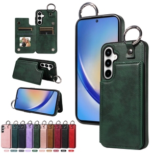 Funda de Cuero con Ranuras para Tarjetas y Anillo para <span class=keywords><strong>Samsung</strong></span> <span class=keywords><strong>Galaxy</strong></span> S25 S24 S23 Ultra S22 Plus S21 FE A12 4G A13 <span class=keywords><strong>5G</strong></span> A14 A52 A72 - Product Image 5
