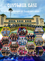 Ensemble d'uniformes de cheerleading deux pièces OEM pour filles, jupe et haut en polyester avec pompons et strass All Star, uniformes de cheerleading pour équipes